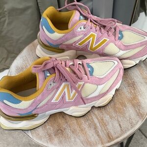 New Balance Pink and Cream Sneakers